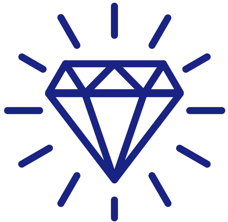 Outline of a diamond sparkling